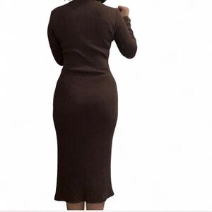 Purple-Brown Long Sleeve Dress